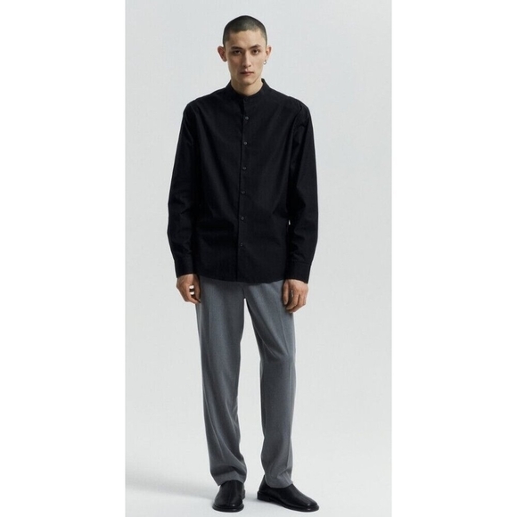 ZARA Men's Size XL Black Active Fabric Slim Fit Long Sleeve Button Down Shirt - Picture 1 of 15